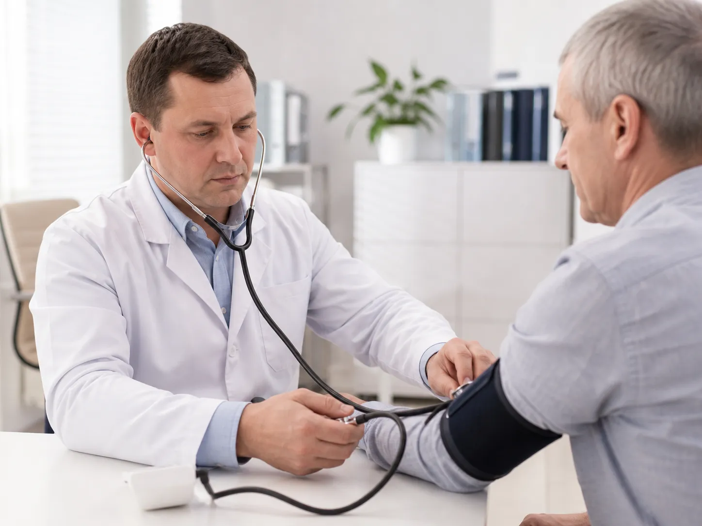 осмотр пациента в кабинете